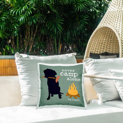 Dog is Good | Never Camp Alone Dog Printed Throw Pillow