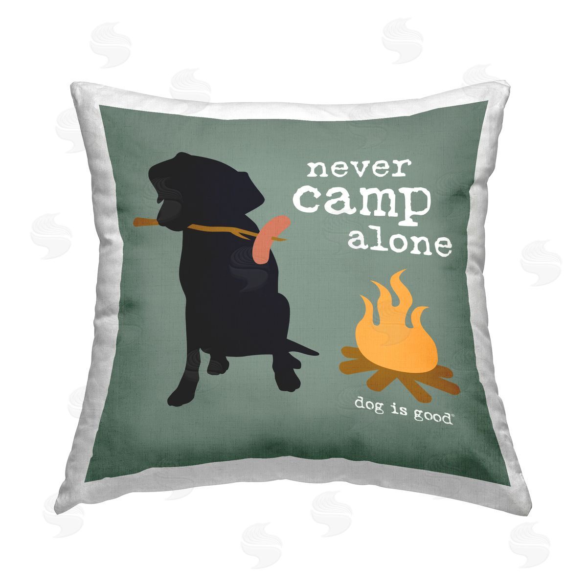 Dog is Good | Never Camp Alone Dog Printed Throw Pillow