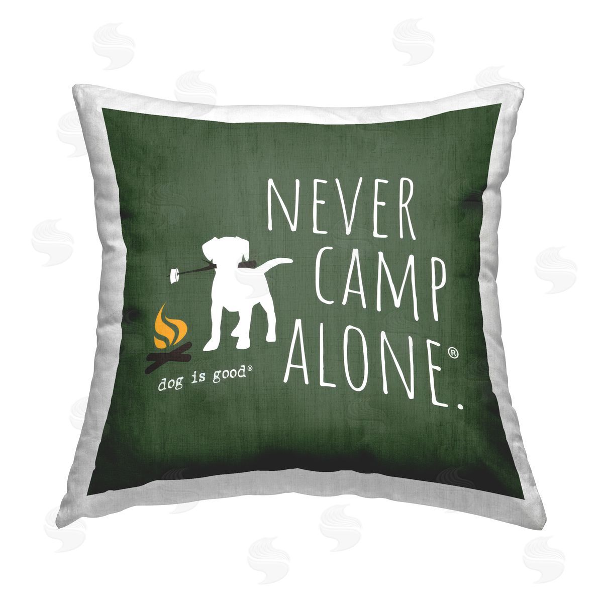 Dog is Good | Never Camp Alone Printed Throw Pillow