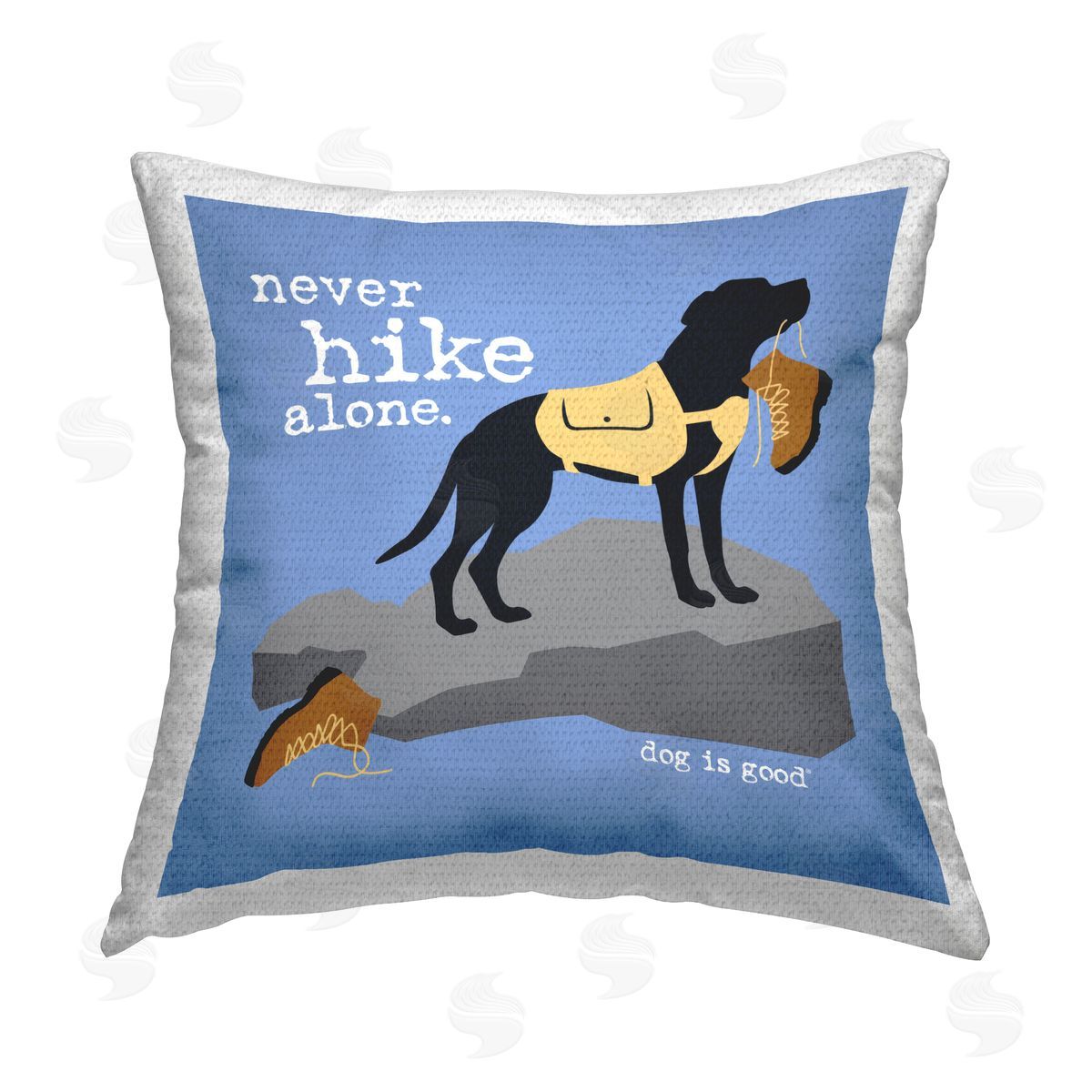Dog is Good | Never Hike Alone Dog Printed Throw Pillow