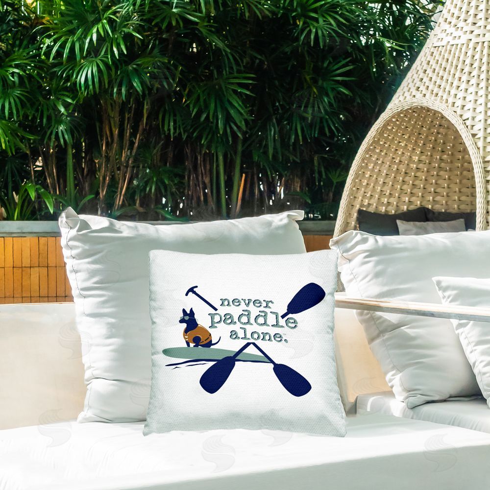 Dog is Good | Never Paddle Alone with Dog Printed Throw Pillow