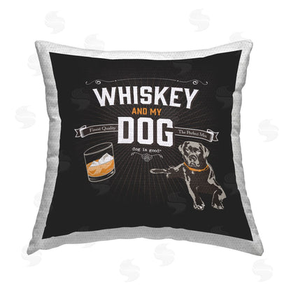 Dog is Good | Life Is Whiskey and Dog Printed Throw Pillow