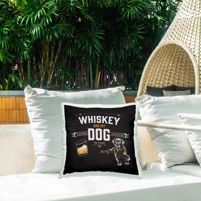 Dog is Good | Life Is Whiskey and Dog Printed Throw Pillow