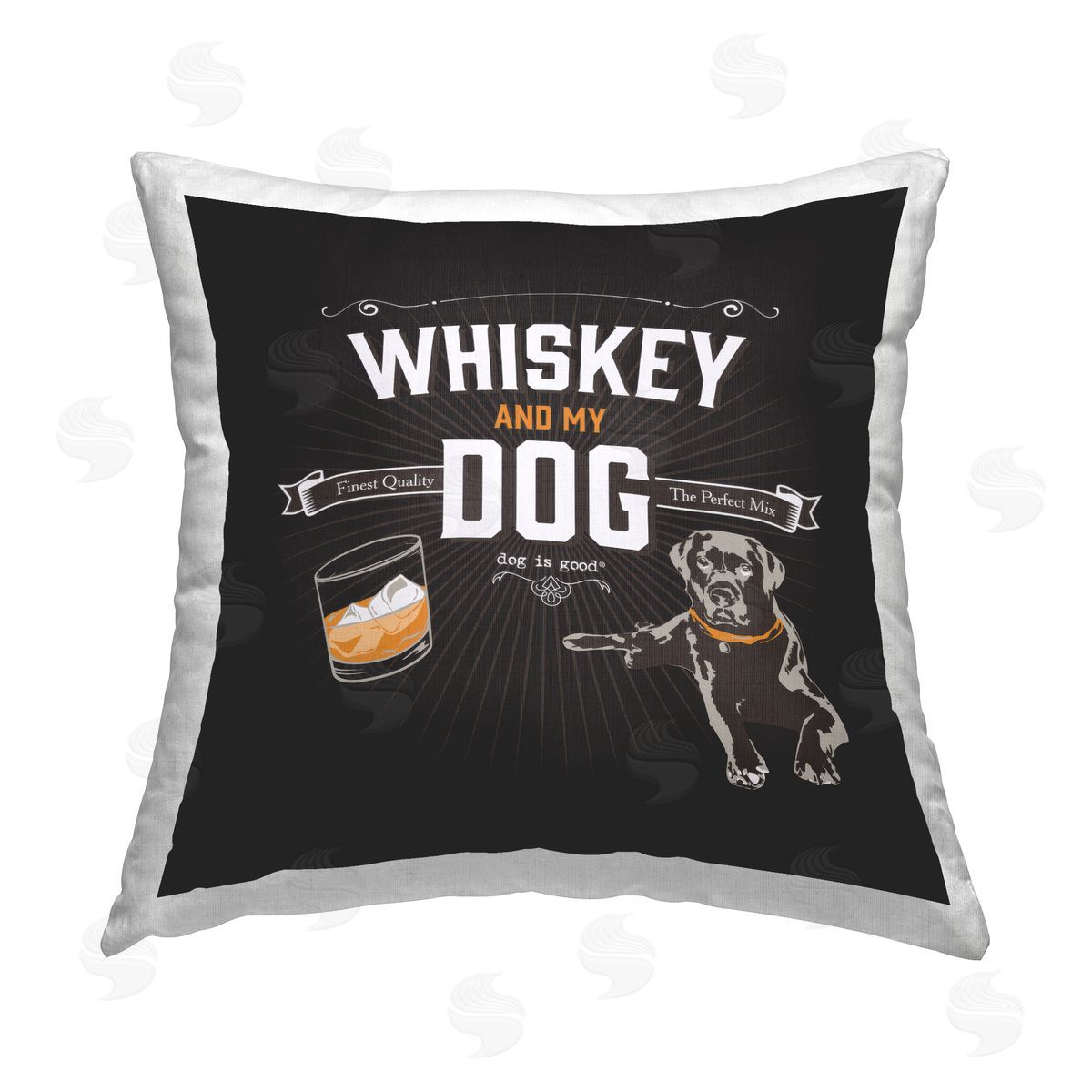 Dog is Good | Life Is Whiskey and Dog Printed Throw Pillow