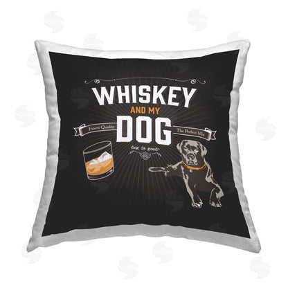 Dog is Good | Life Is Whiskey and Dog Printed Throw Pillow