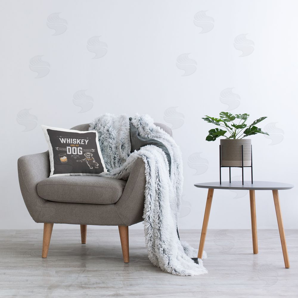 Dog is Good | Life Is Whiskey and Dog Printed Throw Pillow