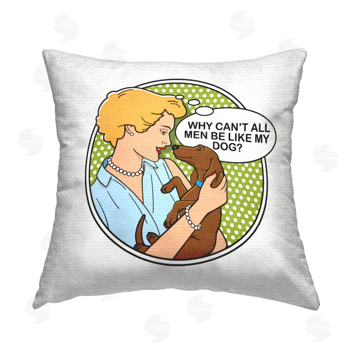 Dog is Good | Funny Men & Dogs Printed Throw Pillow