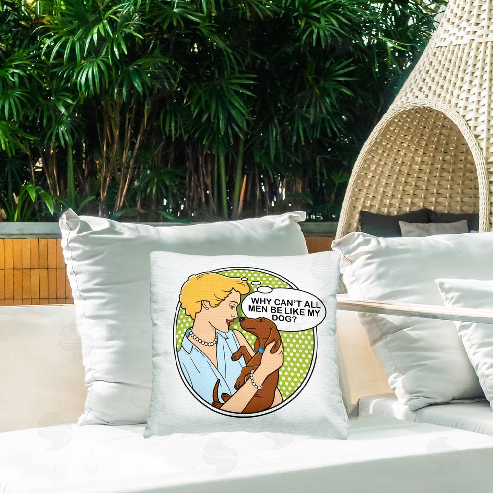 Dog is Good | Funny Men & Dogs Printed Throw Pillow