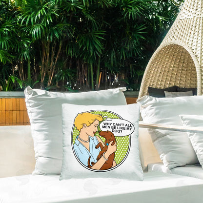 Dog is Good | Funny Men & Dogs Printed Throw Pillow