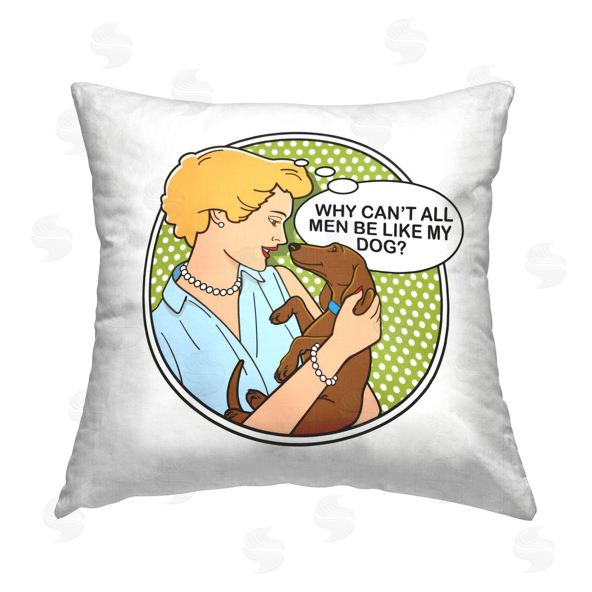 Dog is Good | Funny Men & Dogs Printed Throw Pillow